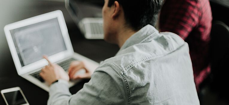 Man working on laptop